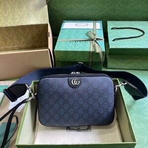 Gucci Blue Belt Bag with Silver Details